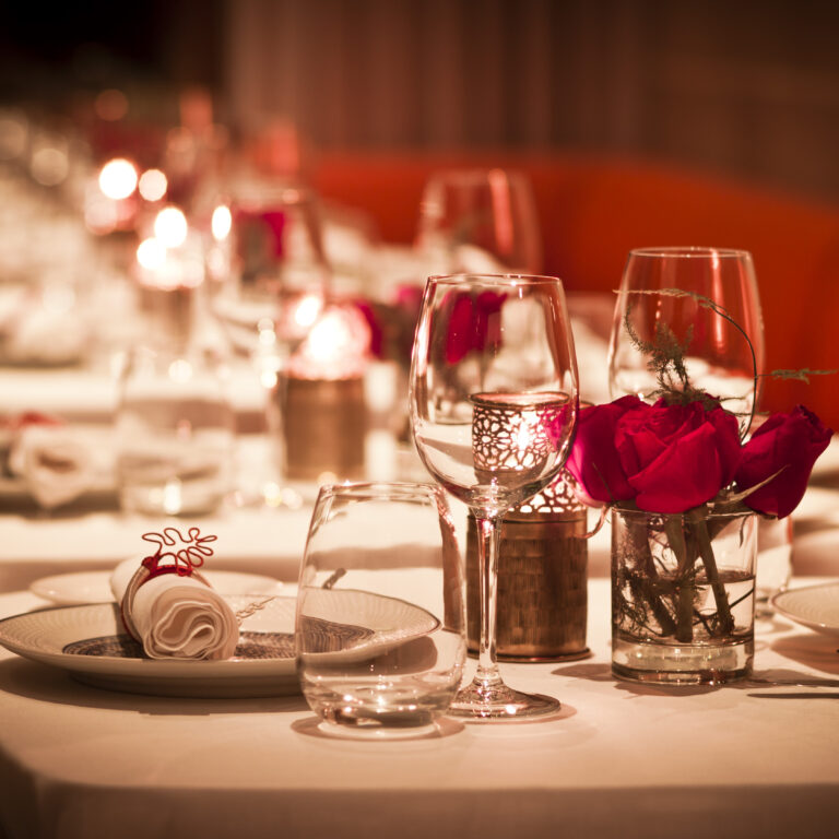 Morocco, Fes, Hotel Riad Fes, laid table at the restaurant